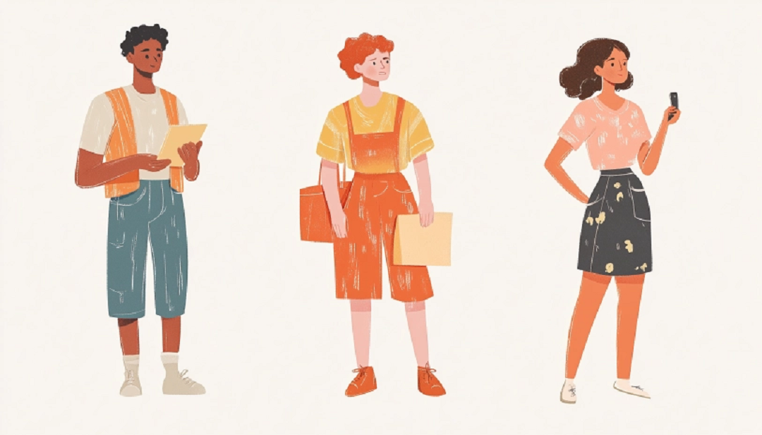 Three people illustrating enneagram subtypes based on self-preservation, social, and one-to-one instincts.