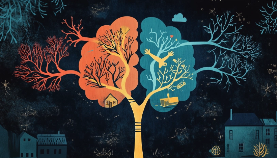Enneagram subtypes visualization with tree branches representing dominant instinctual patterns.