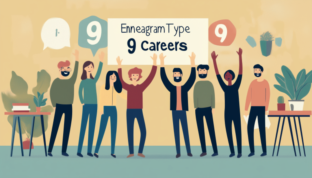Group of professionals exploring enneagram 9 careers and personality type options.