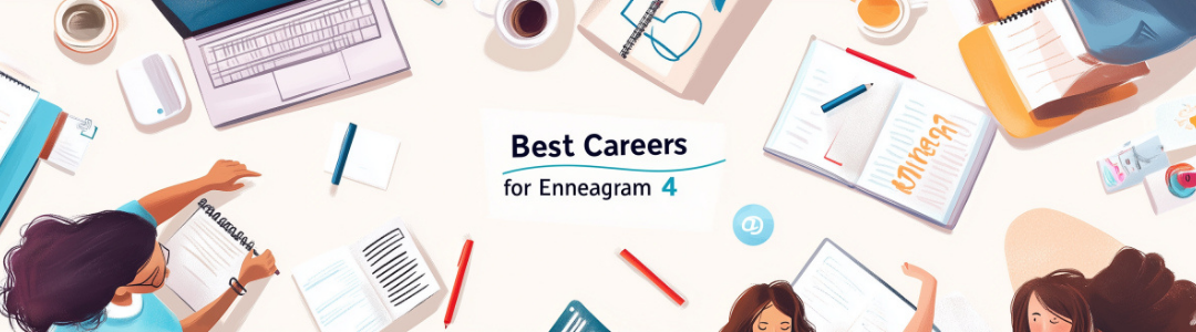Best careers for Enneagram 4 individualists shown with creative work environment.