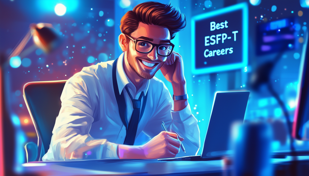 Professional exploring best ESFP-T careers in modern workplace setting.