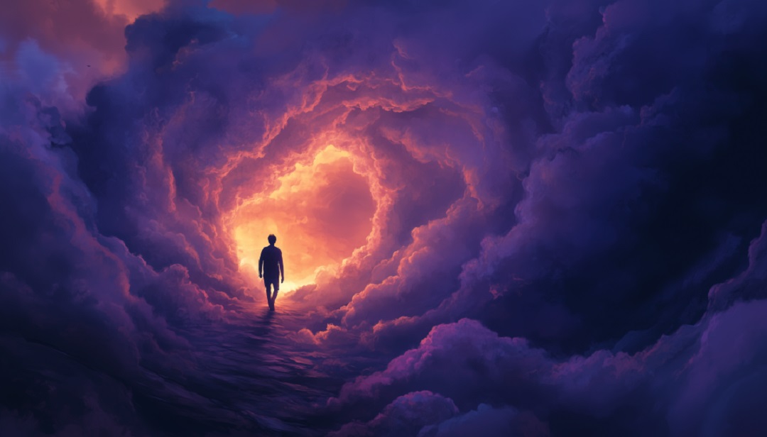Person confronting fear of failure by moving toward breakthrough and transformation.