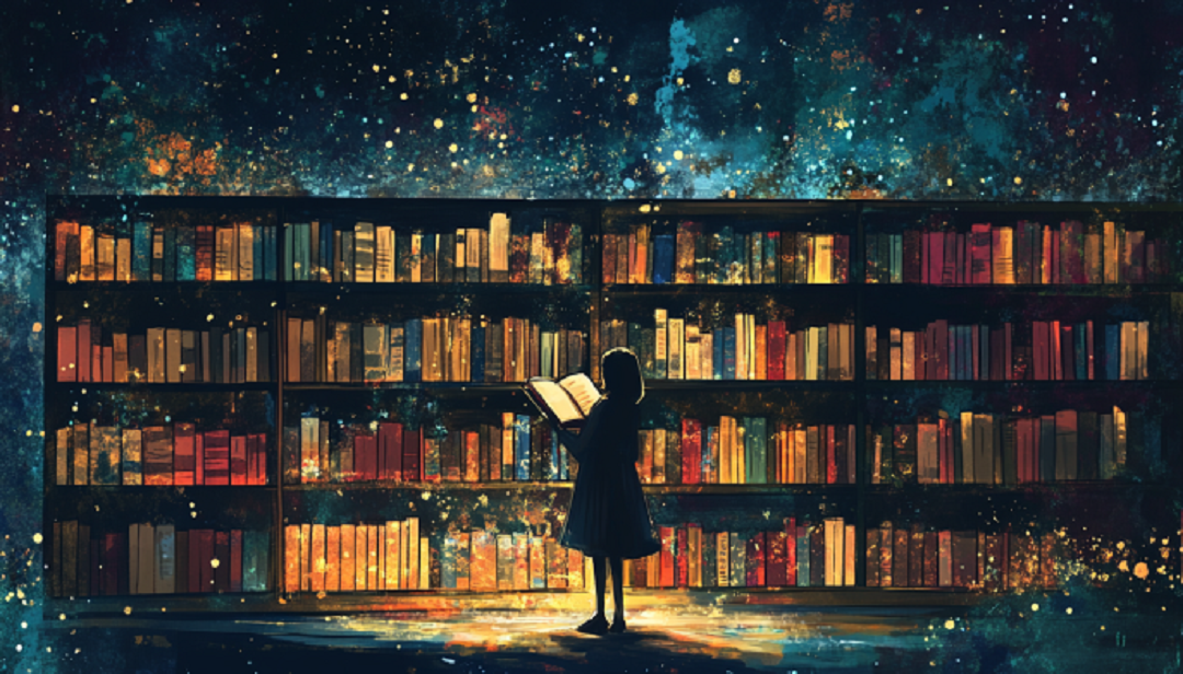Person reading in library representing crystallized intelligence and knowledge.
