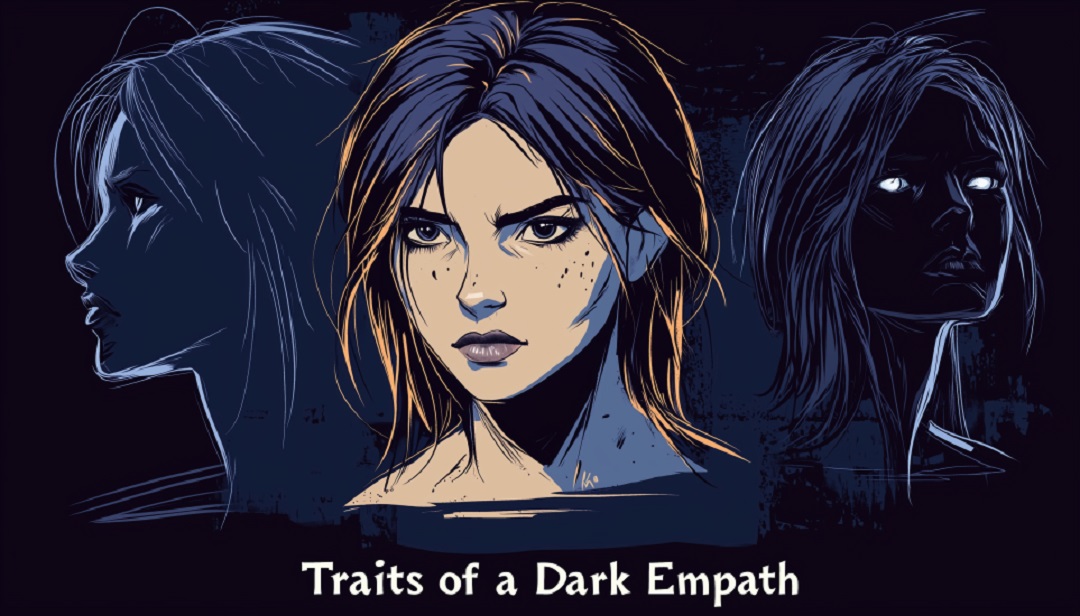 Dark empath traits illustrated through multiple personas showing manipulative and deceptive characteristics.