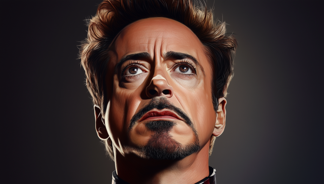 Robert Downey Jr portrait representing ENTP famous people with innovative personality traits.