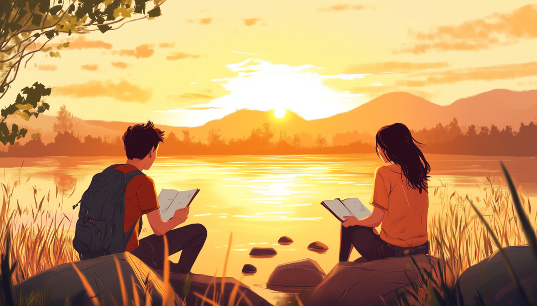 ESFP compatibility worst matches illustrated by couple reading separately at sunset showing disconnect.