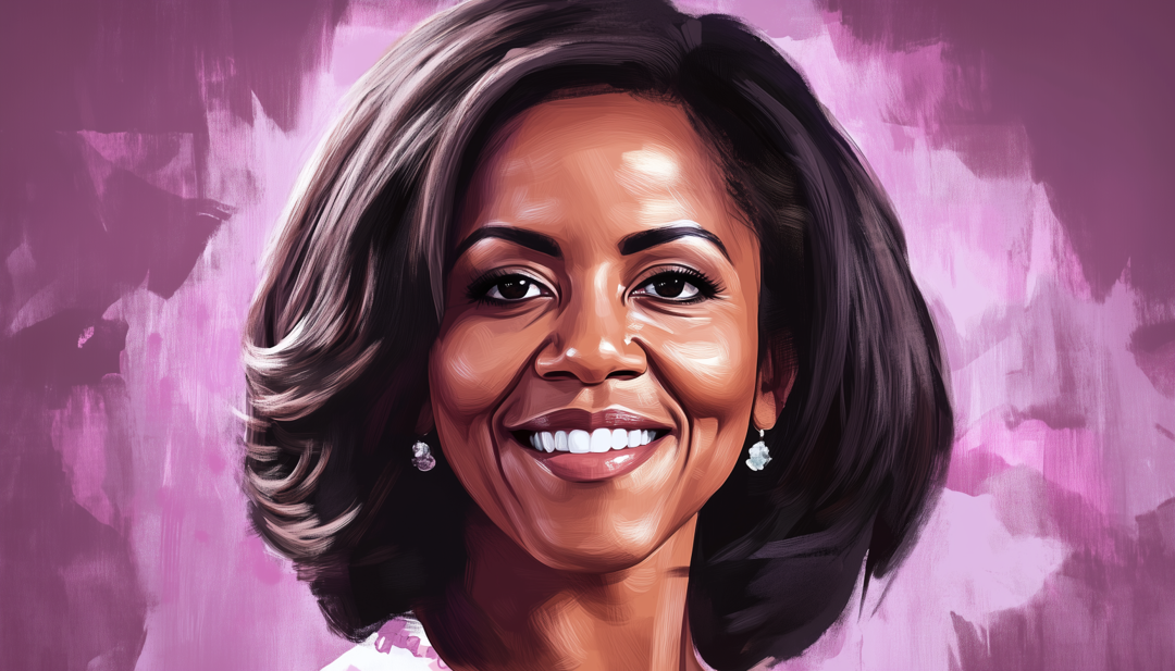 Michelle Obama portrait depicting ESTJ famous people with strong leadership and organizational excellence.