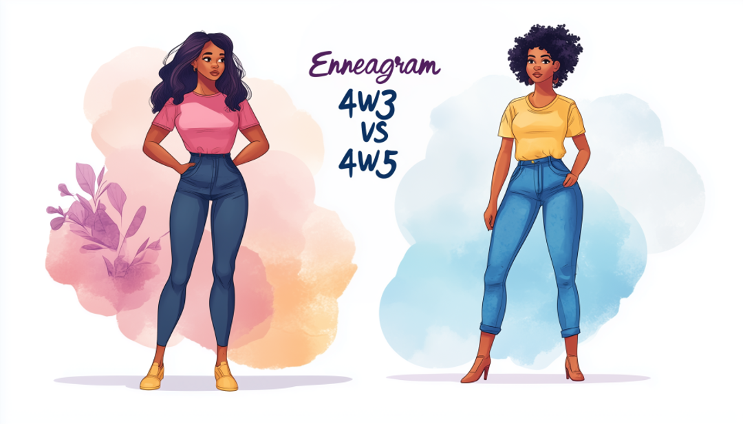 Enneagram 4w3 vs 4w5 comparison showing personality differences between the two wing types.
