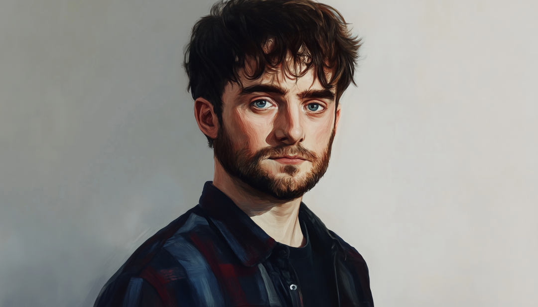 Daniel Radcliffe portrait showing famous ENFP person with creative and expressive personality traits.