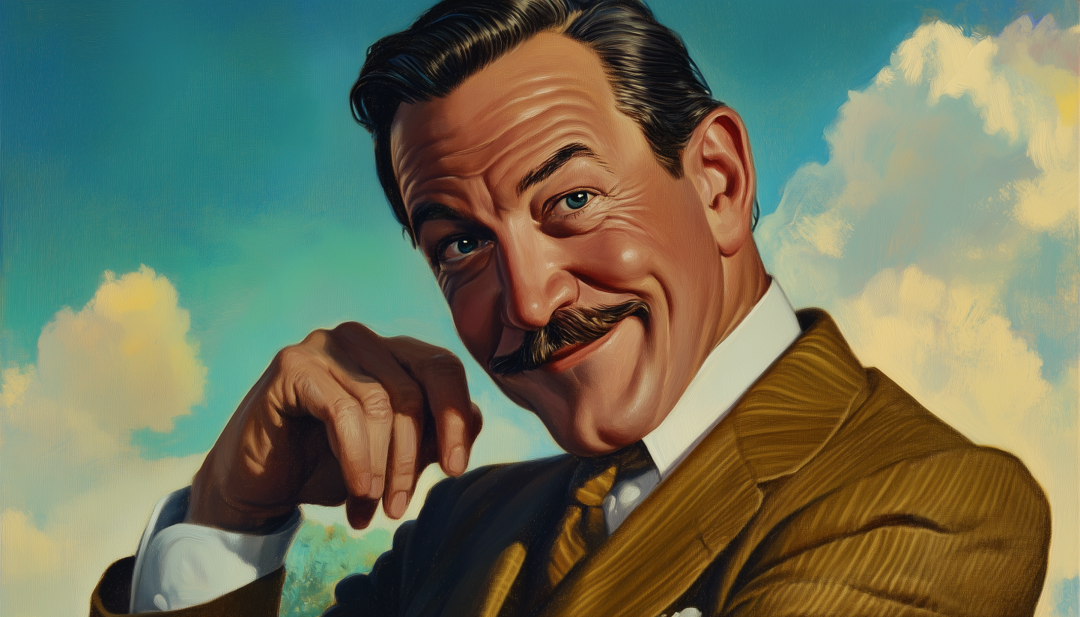 Walt Disney portrait illustrating famous ENFP people with visionary creativity and imagination.