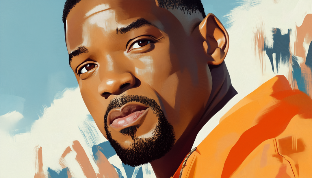 Will Smith digital portrait representing famous ENFP people with charismatic personality traits.