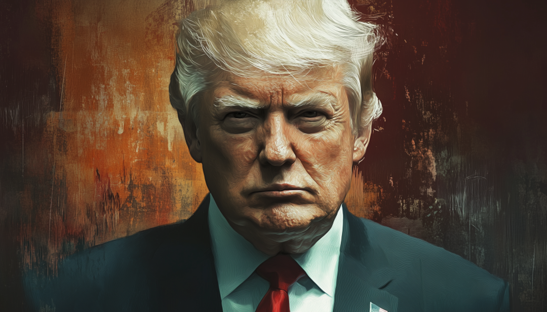 Donald Trump portrait showing famous ESTP businessman and political leader.