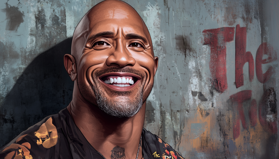 Dwayne The Rock Johnson portrait showing famous ESTP entertainer and athlete.