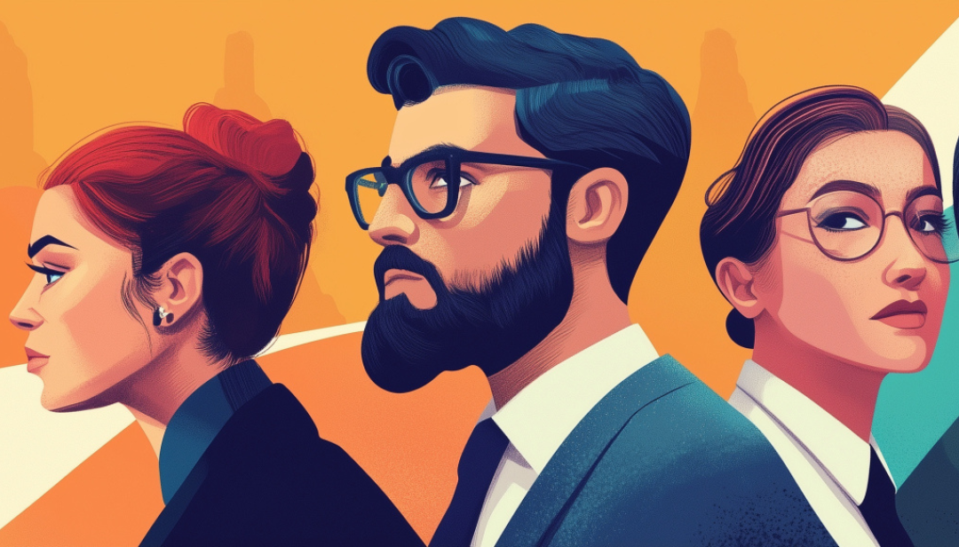 Three professionals representing ISTJ famous people traits of structure and determination.