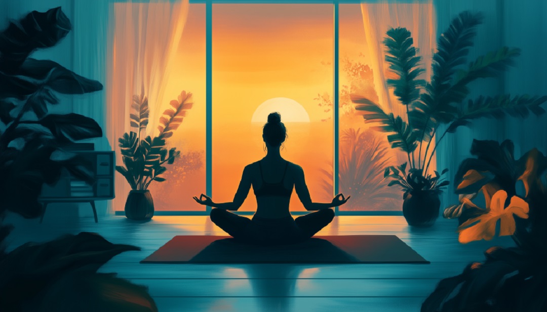 Person practicing mindfulness meditation to be happy when depressed.