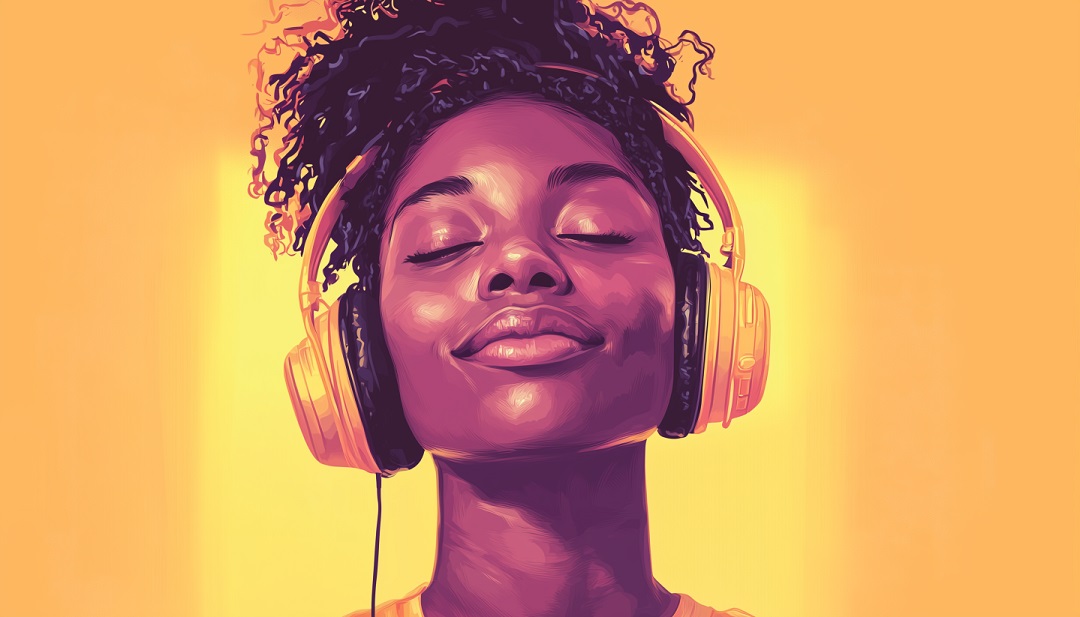 Person with headphones finding hope on how to be happy when depressed.