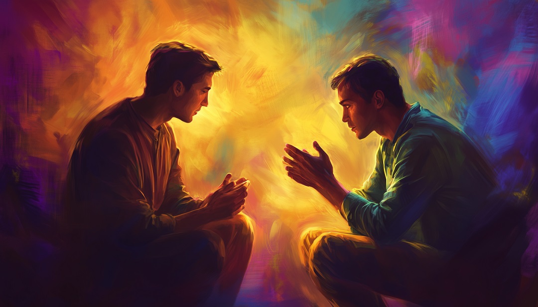 Two people in deep conversation illustrating ISFP-A vs ISFP-T interpersonal relationships and empathy differences.