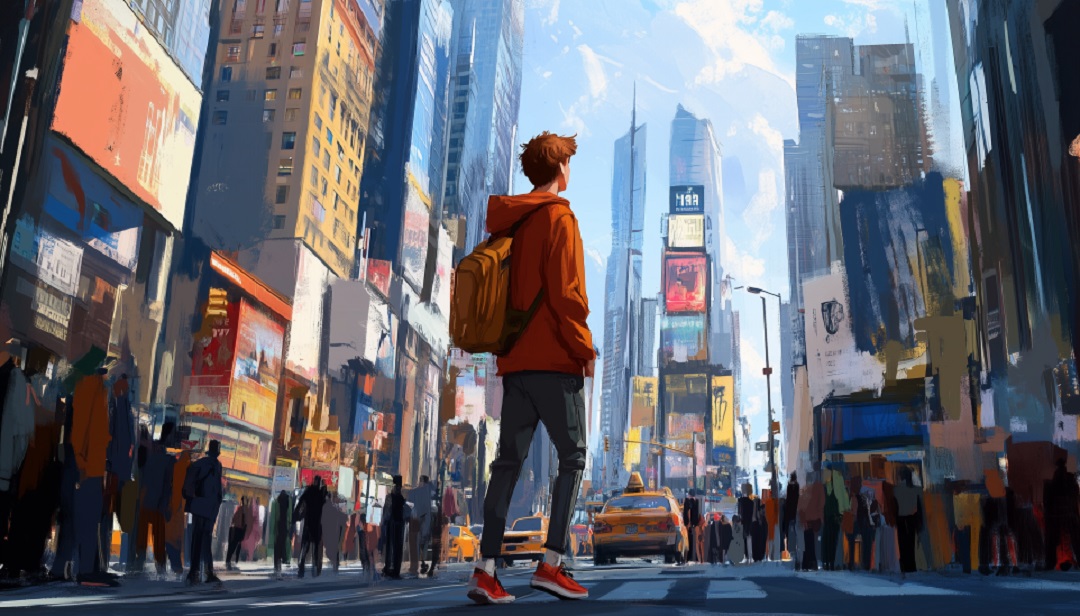 Person exploring urban environment showing ISFP-A vs ISFP-T adaptability and resilience differences.