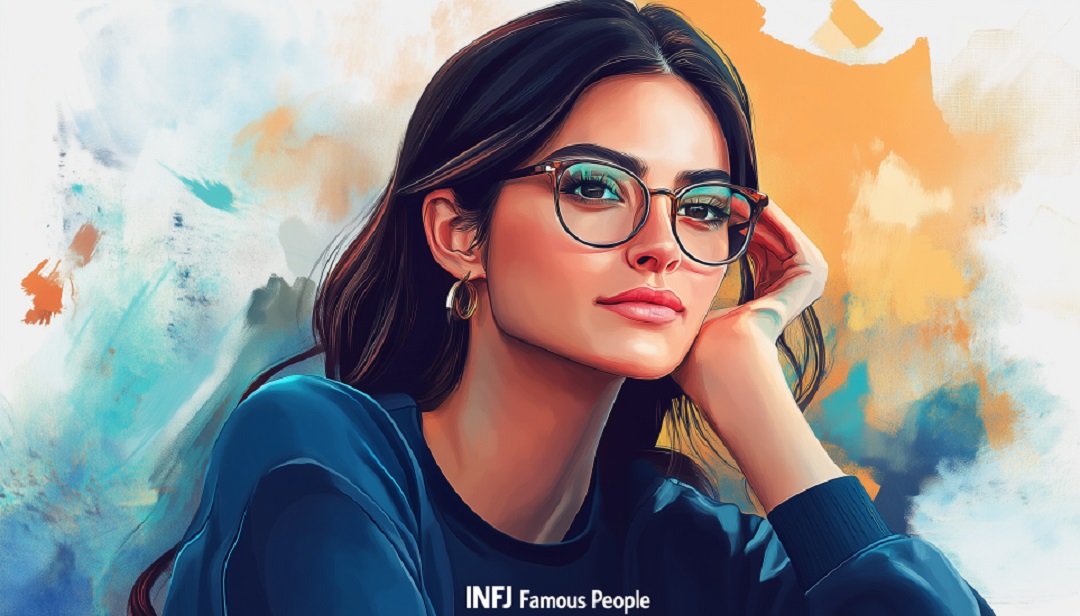 INFJ famous people illustration showing introspective and thoughtful personality traits.