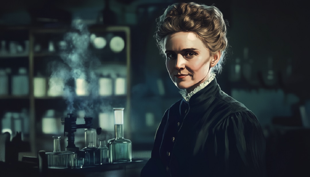 Marie Curie in laboratory representing famous INTP people in science and research.