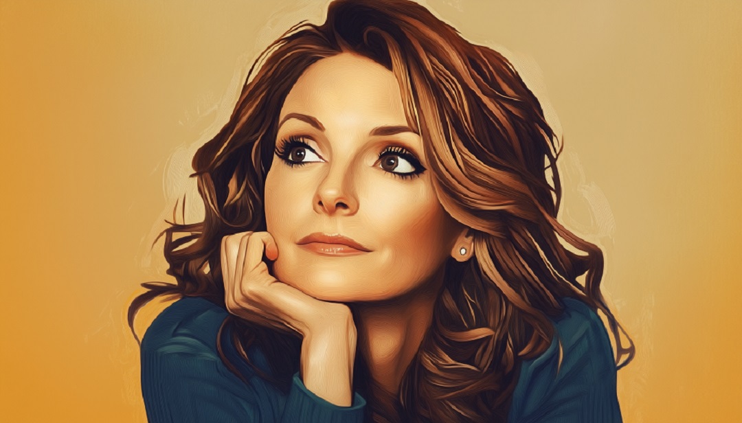 Tina Fey artistic portrait representing famous INTP celebrities with intellectual humor and innovation.