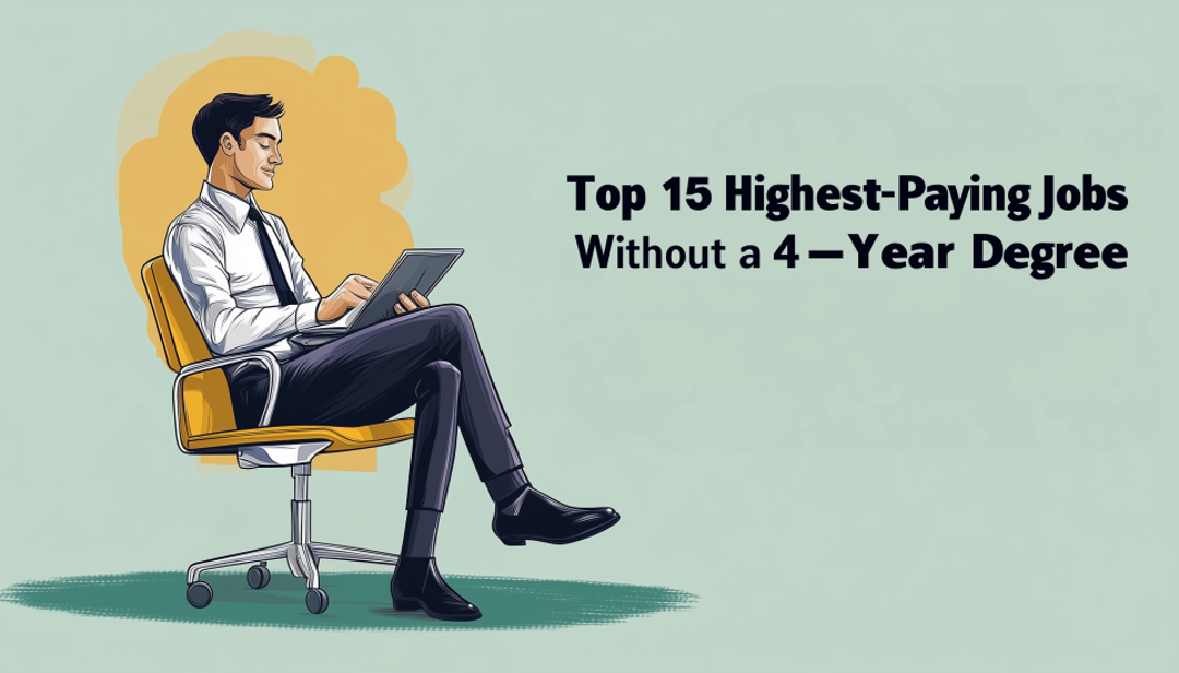 Professional working on tablet representing high paying jobs without degree.