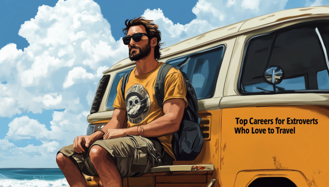Adventurous traveler on road trip showcasing extrovert travel careers and adventurous lifestyle.