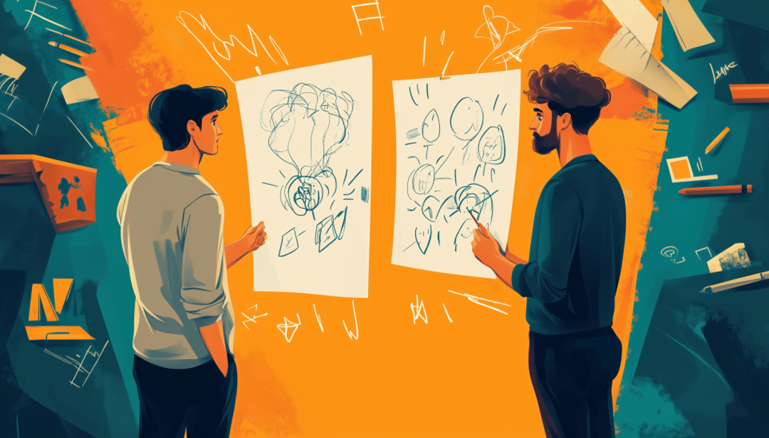 ISTP-T vs ISTP-A personality variants illustrated with two individuals comparing problem-solving approaches.