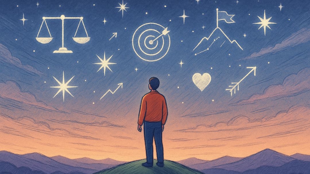 Abstract thinking enables big-picture perspective on goals, values, and life direction.