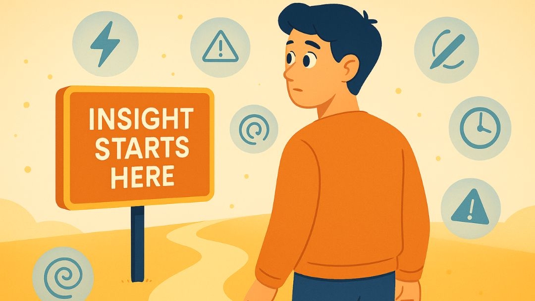 Person beginning journey to recognize ADHD signs with online testing and self-assessment.