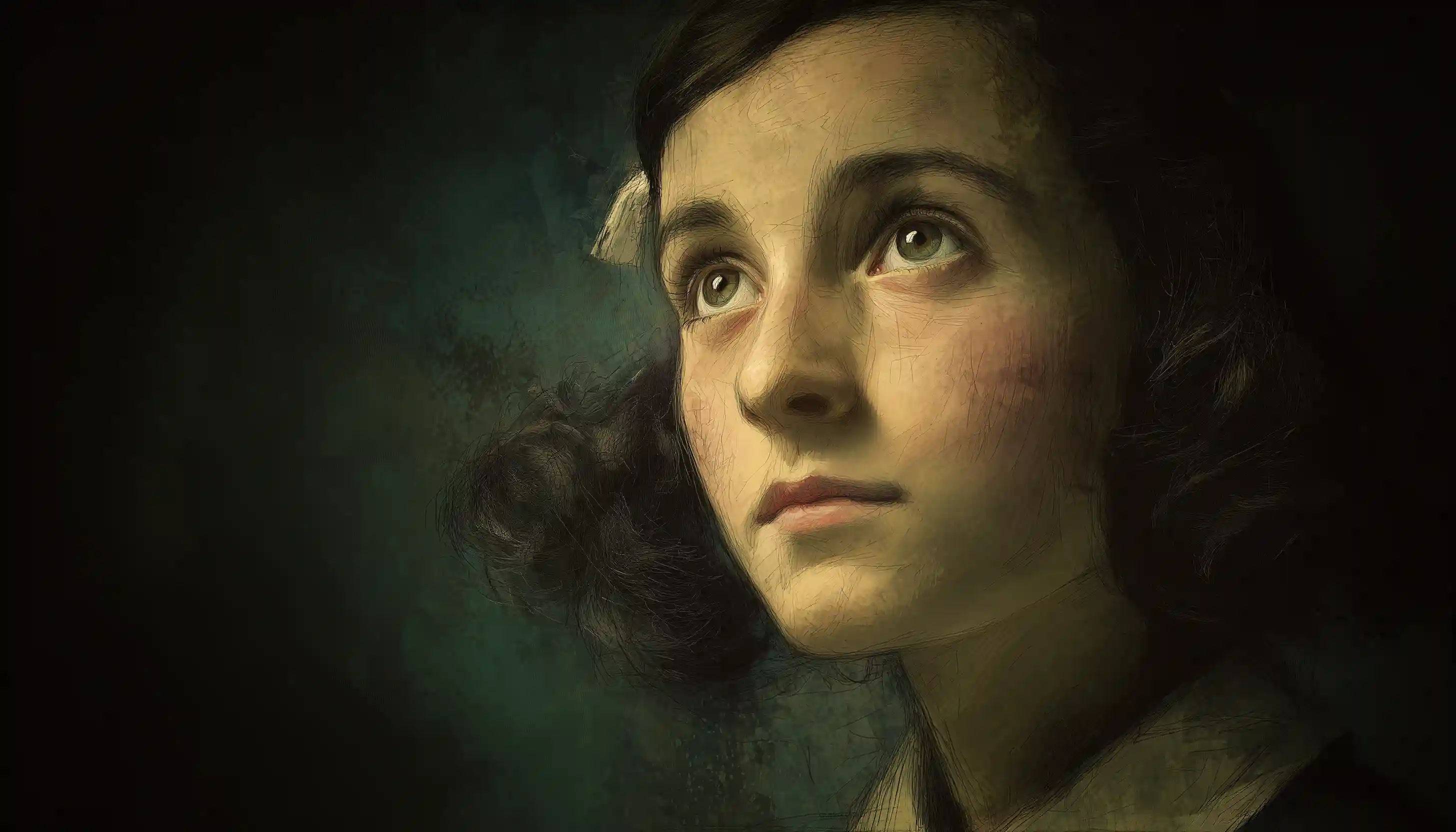 Anne Frank portrait illustration