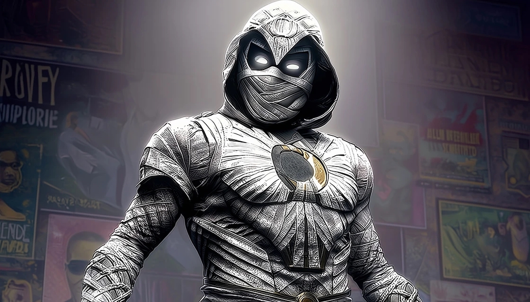 Moon Knight in white suit and mask showing fragmented vigilante Avengers personality type.