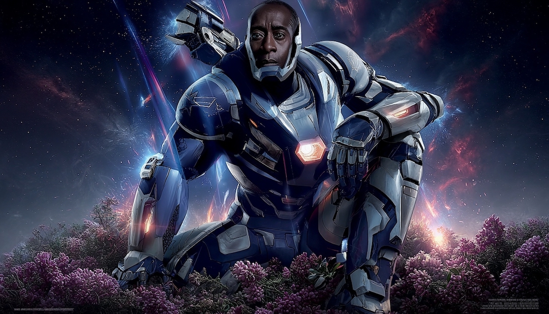 War Machine in armored suit showing loyal lieutenant personality among Avengers types.