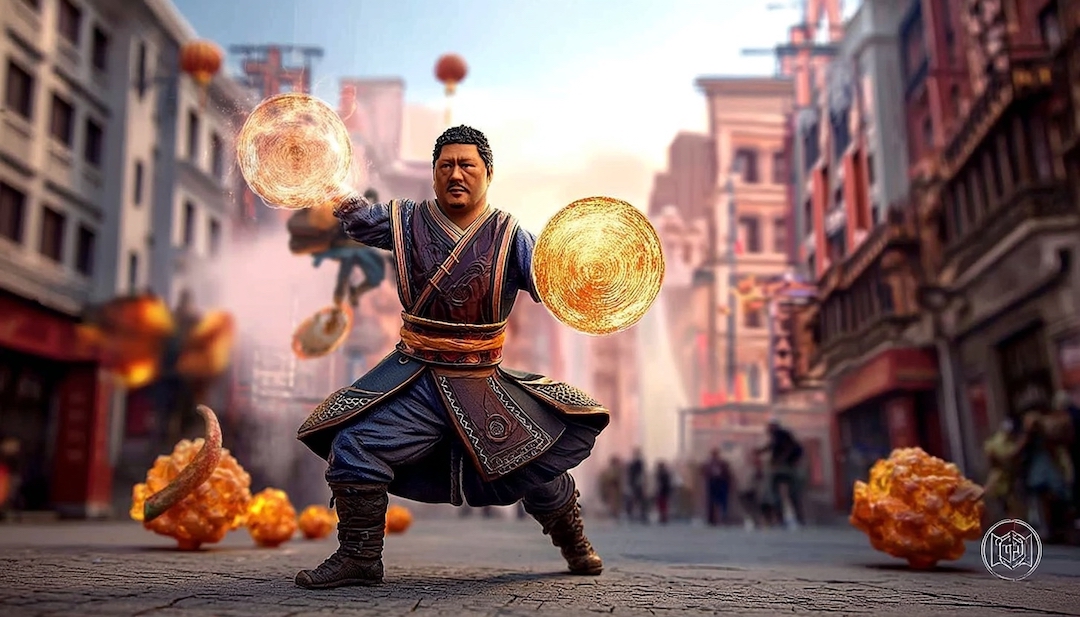 Wong with magical shields showing no-nonsense sorcerer personality in Avengers character types.
