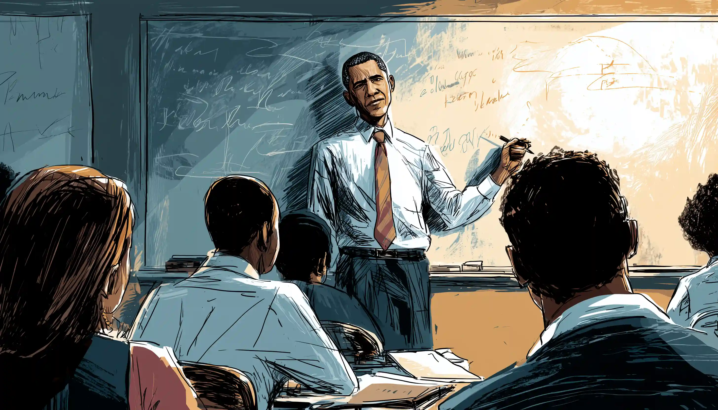 Barack Obama teaching law students