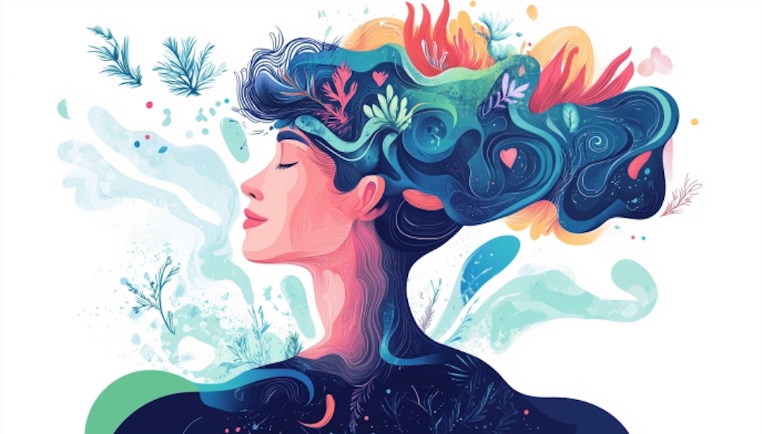 Person experiencing mental health benefits of gratitude through peaceful mindfulness and well-being.