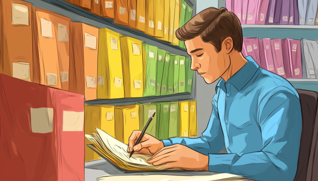 Person doing detailed filing work showing careers ENTJs should avoid due to personality mismatch.