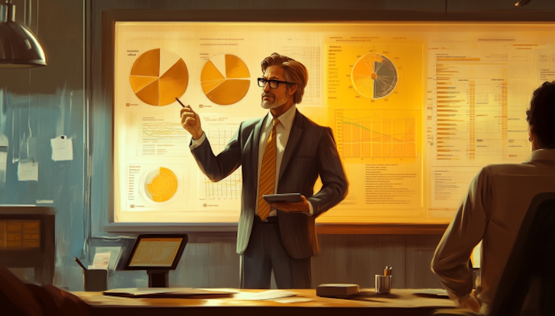 Leader presenting data reflecting Big 5 openness trait influence on leadership effectiveness.