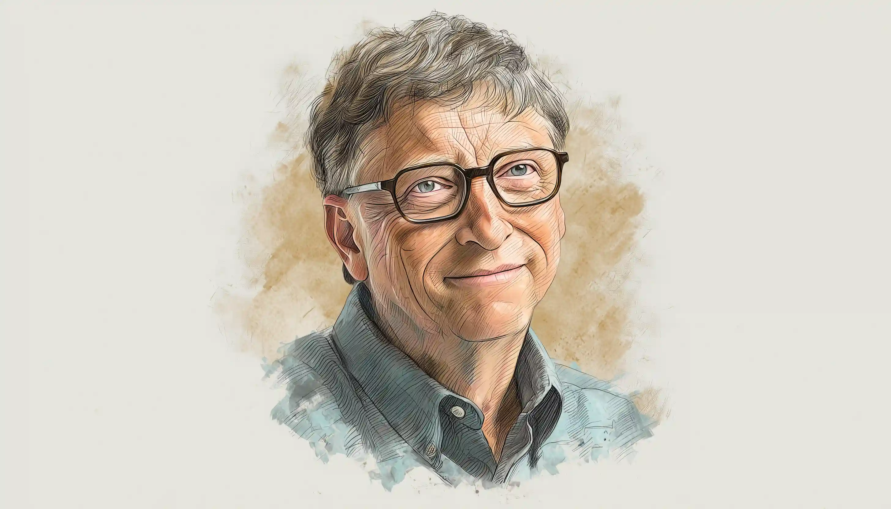 Bill Gates portrait illustration