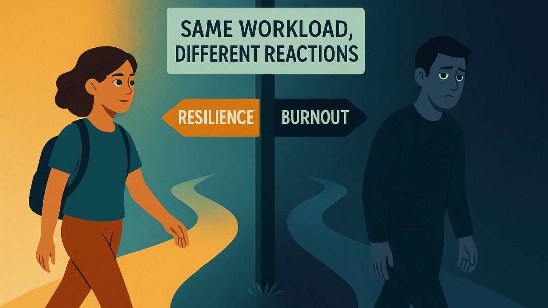 Contrasting resilience and burnout-prone personality responses to same workload stress.