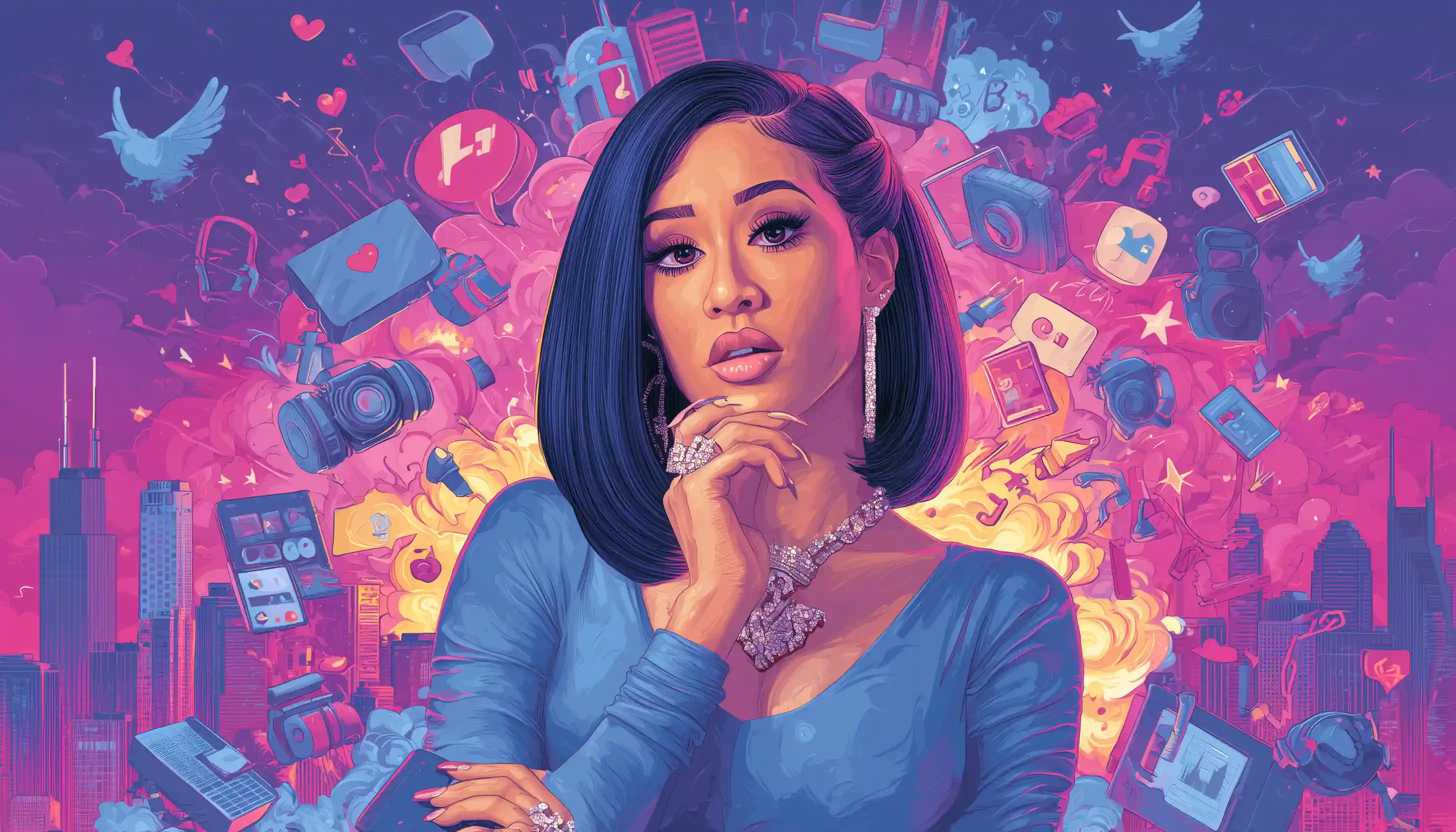 Cardi B and symbols of success around her