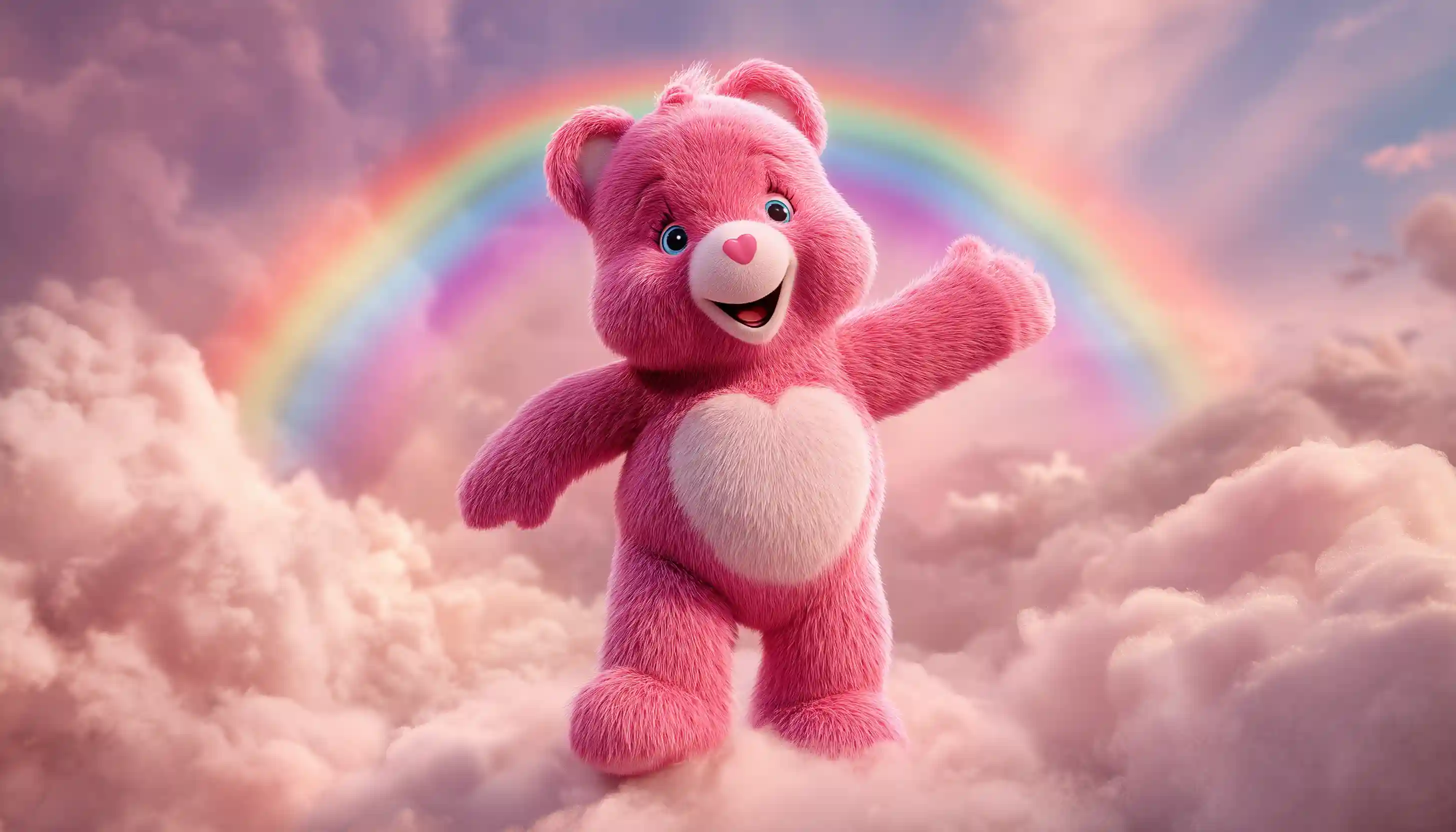 Cheer Bear Care Bear demonstrating optimism and emotional intelligence.