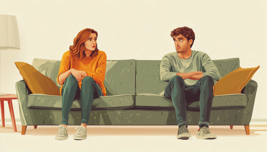 Dismissive avoidant partner creating physical and emotional distance during relationship conflict.