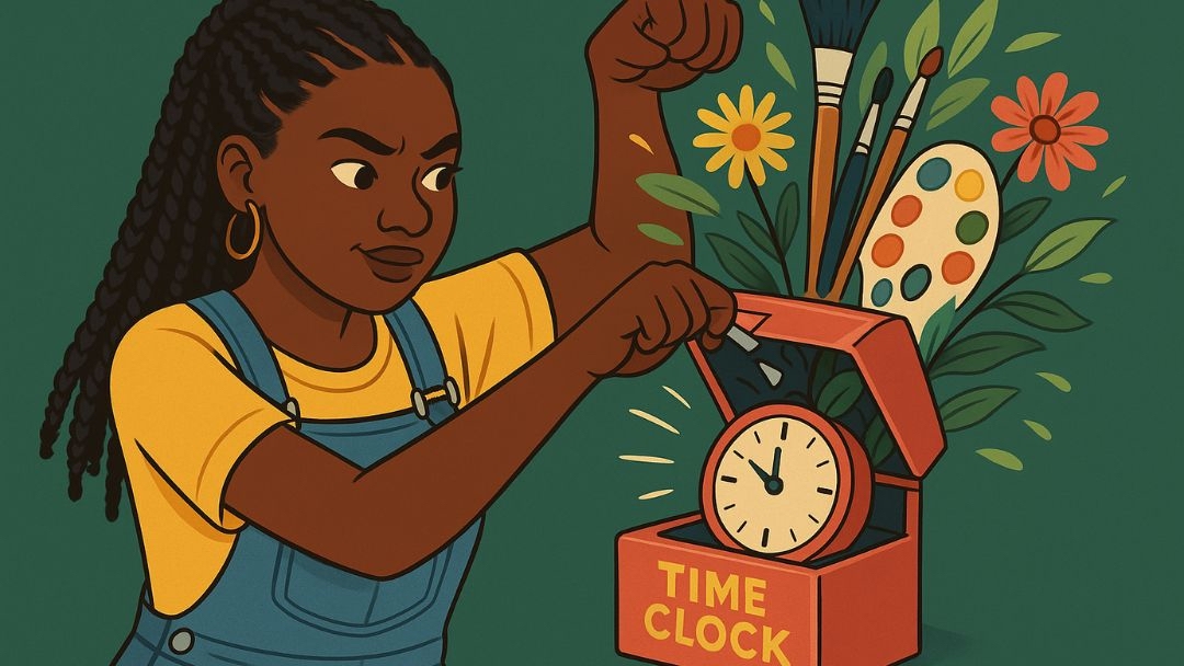 Woman opening time clock toolbox representing Gen Z rejecting jobs they dread on Monday.
