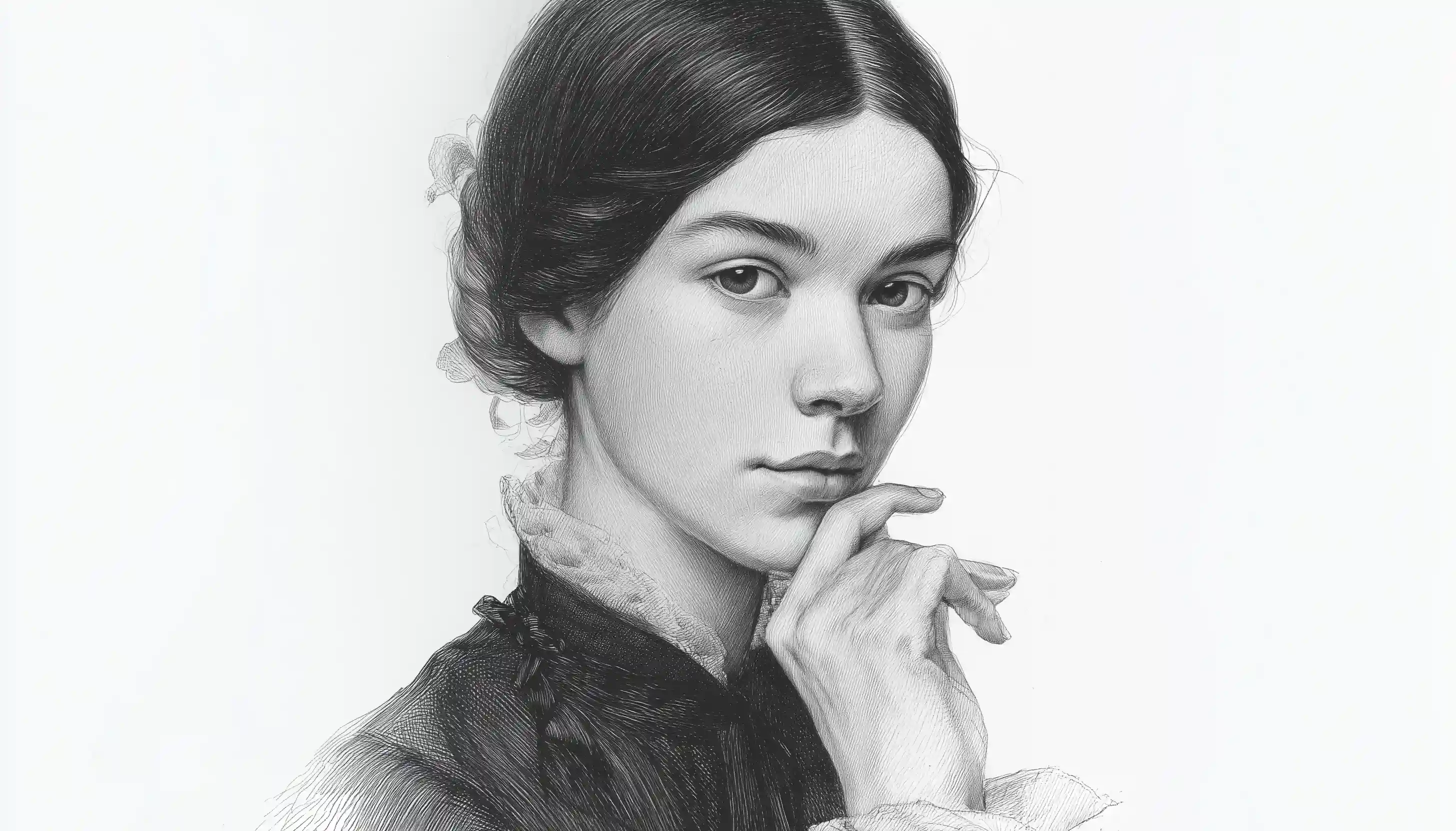 Emily Dickinson portrait illustration