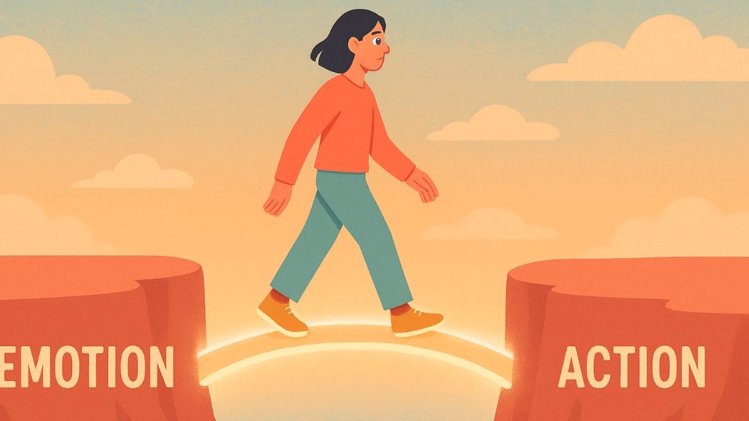 Person bridging emotion and action showing key aspect of emotional maturity development.