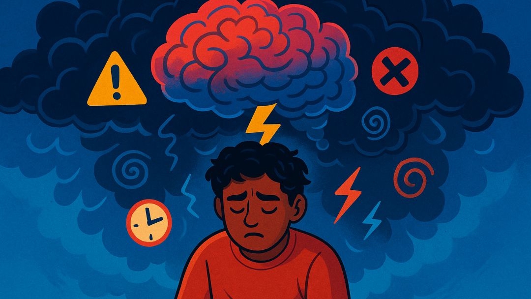 Person experiencing relationship anxiety linked to lack of emotional permanence.