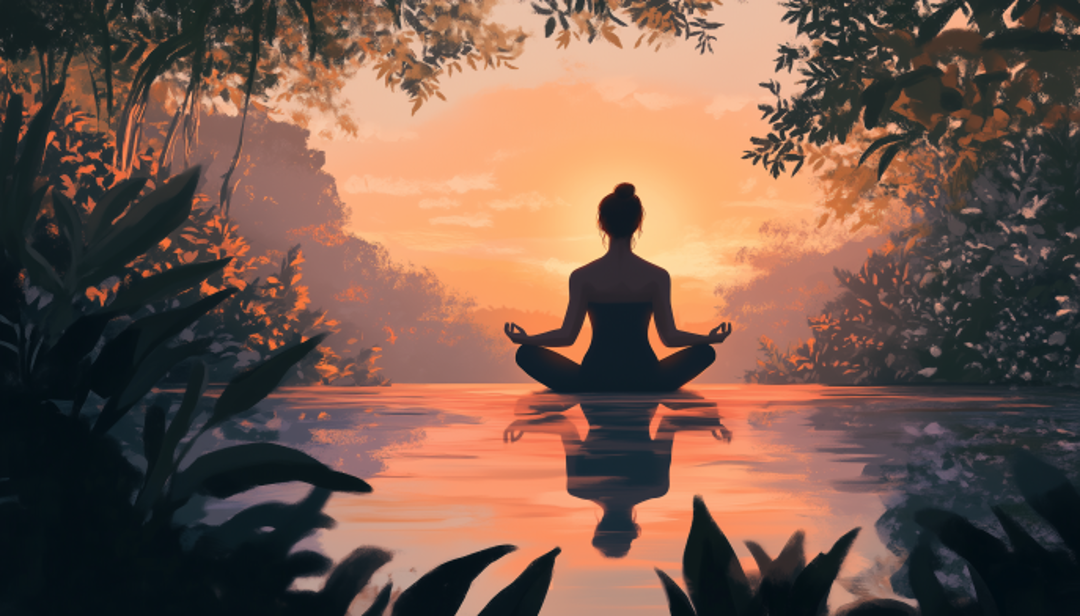 Person meditating peacefully representing work-life balance for ENFJ A careers success.