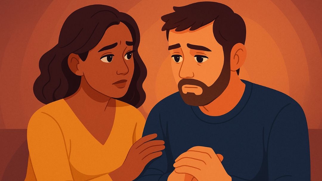 Woman comforting partner showing ENFJ personality empathy and supportive relationship qualities.