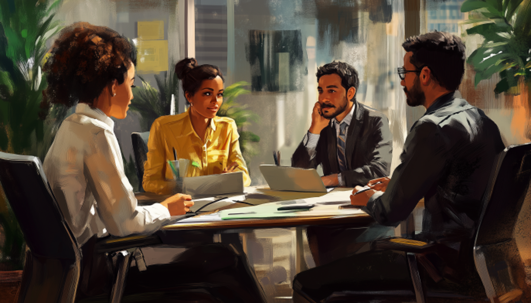 Professional team meeting demonstrating collaborative ENFJ-T careers in leadership roles.